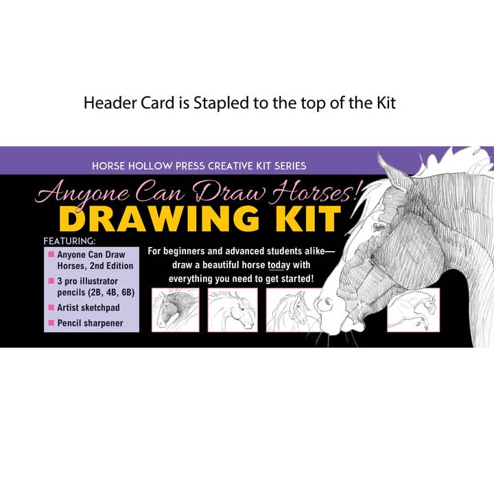 Horse Hollow Press - Wholesale Coloring & Activity Book - Adult - Art Kit Horse Equestrian / Anyone Can Draw Horses Art Kit 5