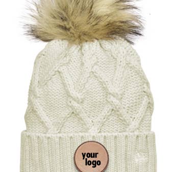 Mad River - Wholesale Beanie - Women's - New Era Faux Fur Pom Beanie, with custom leatherette patch5