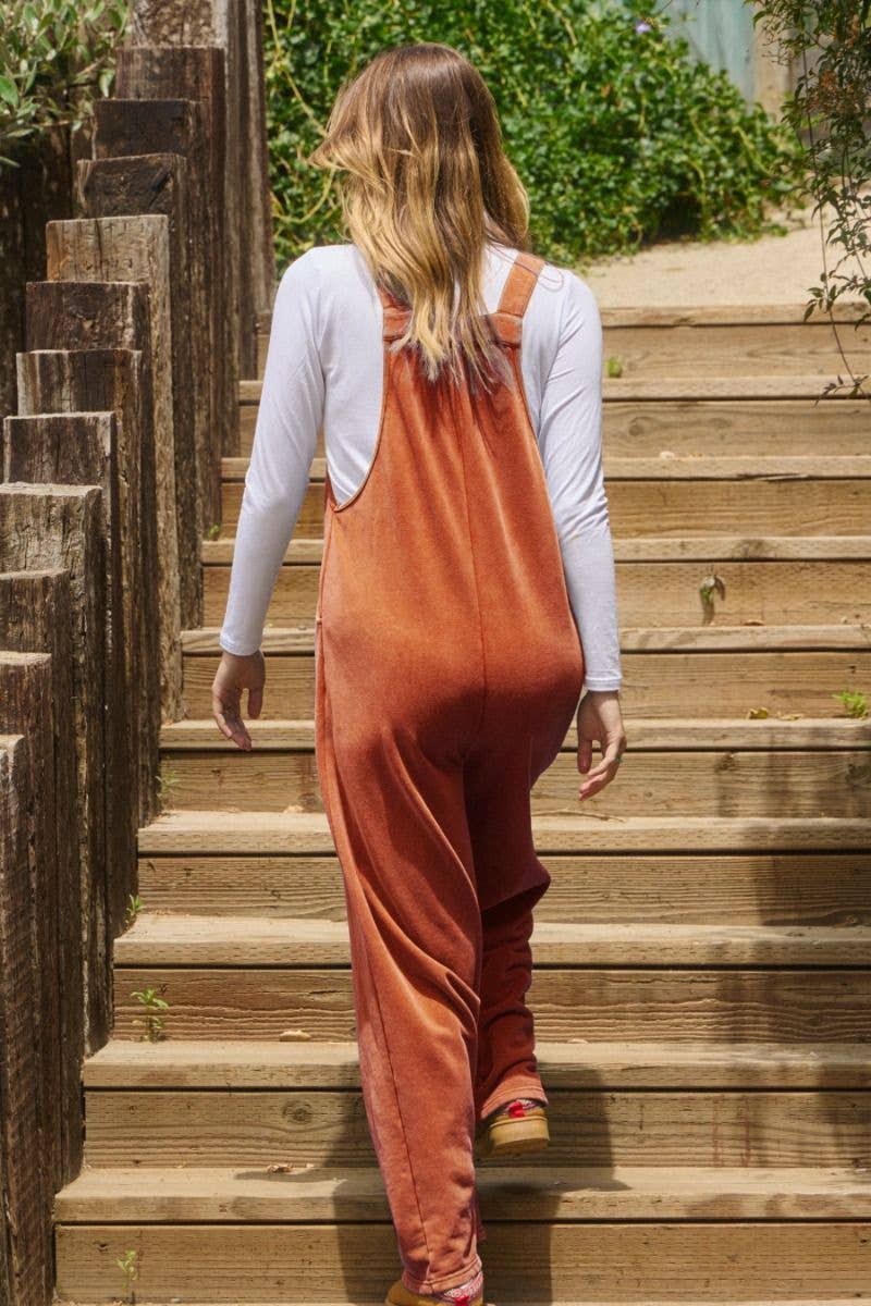 Oddi – wholesale Jumpsuit - Dam – Tvättad fransk frotté veckad jumpsuit1