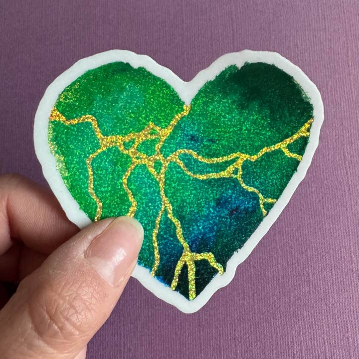 Glitter Heart Sticker - For That Beautiful Feeling for wholesale by hollymarshmallow