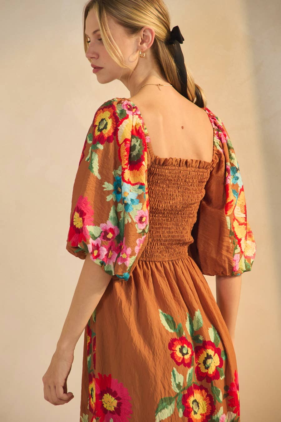 Oddi - Wholesale Jurk - Dames - Maxi-jurk met gigantische bloemenrandprint5