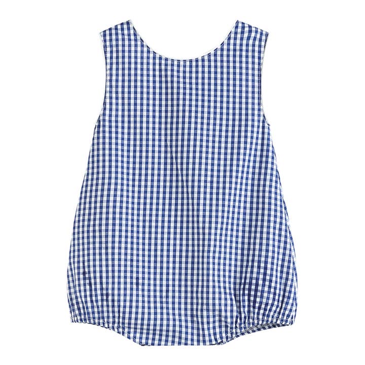 Lil Cactus - Wholesale Bodysuit (Non-Footed) - Baby - Classic Dark Blue Gingham Baby Bubble Romper