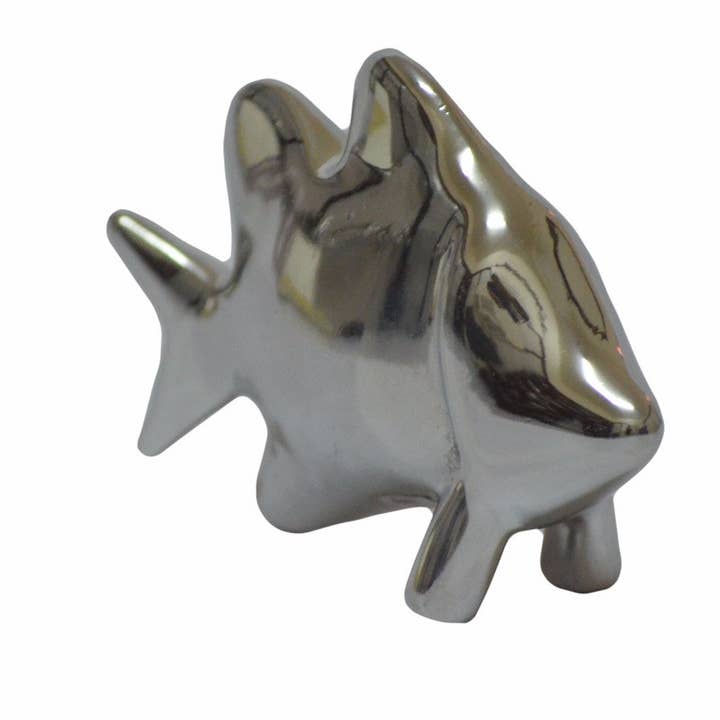 Mini figurine poisson fabriquée à la main en aluminium recyclé - Solide pour la vente par Handcrafted Gift