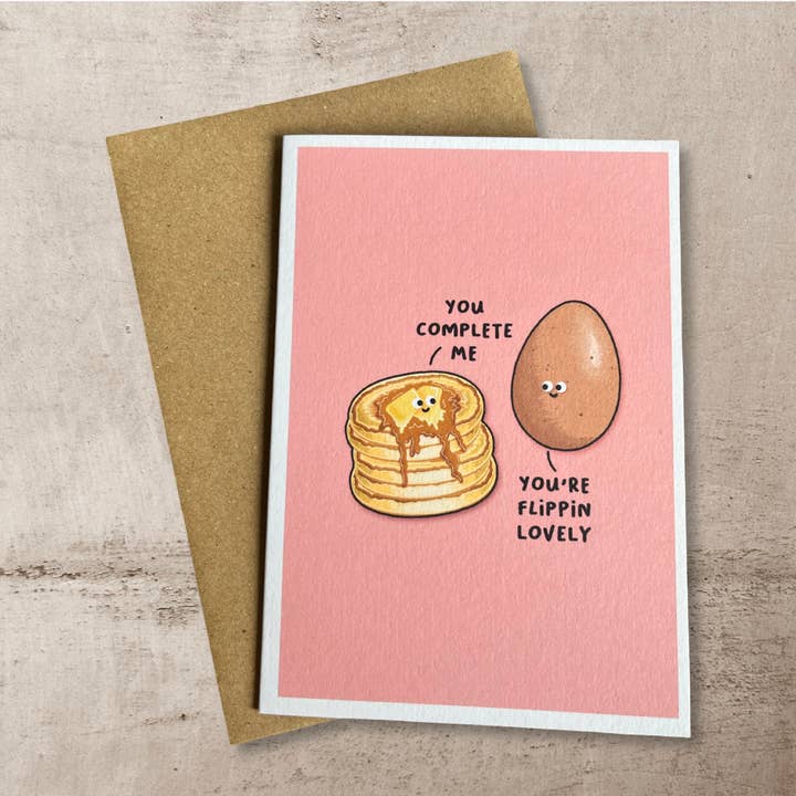 You’re flippin lovely - Valentines Day greeting card for wholesale by Back To The Drawing Board Illustration