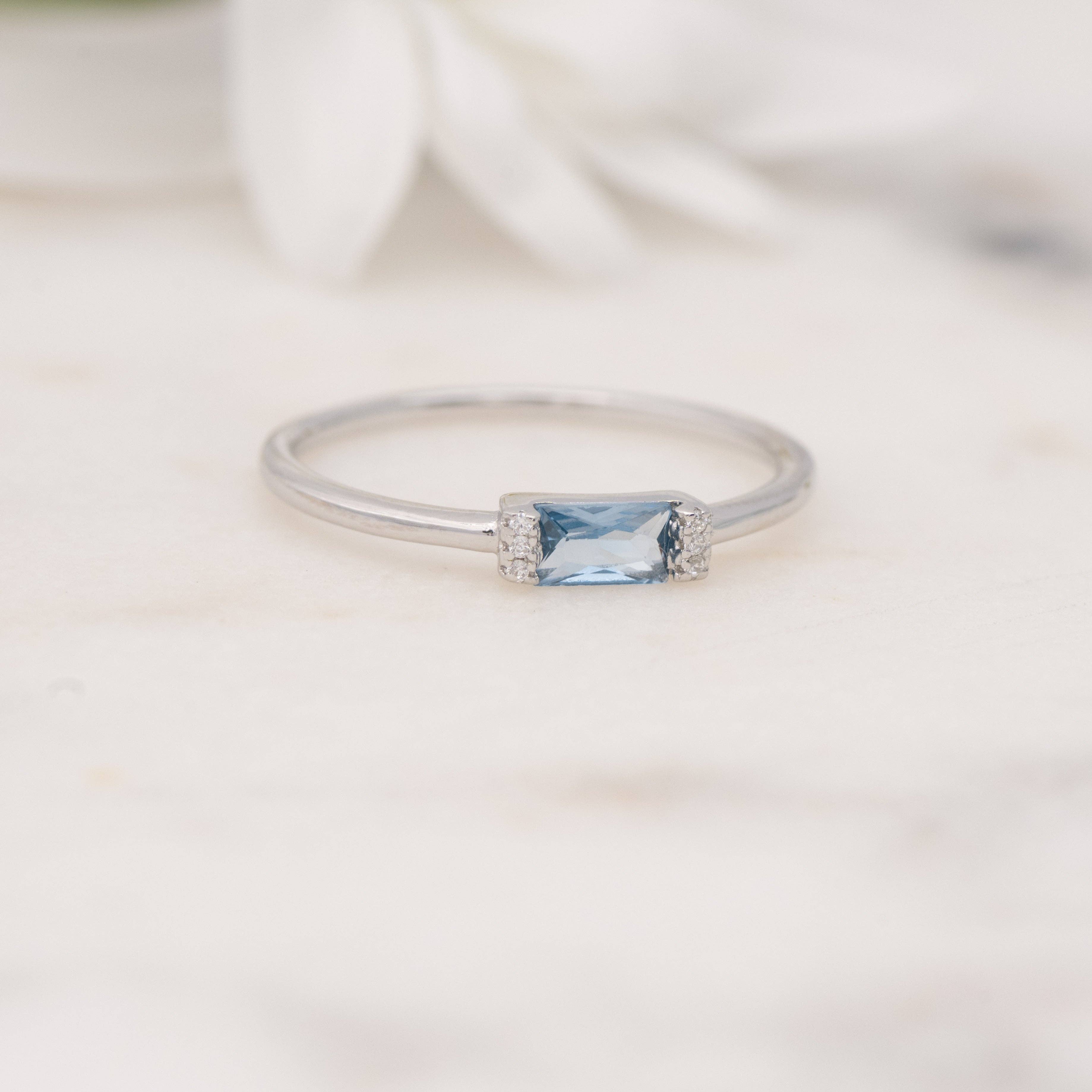 Sami Jewels – Engroshandel Solitairering – Akvamarin Baguette Ring3