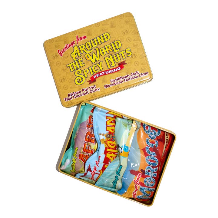 Damn, Man - Wholesale Nuts - Around the World Spicy Nuts Sampler Tin