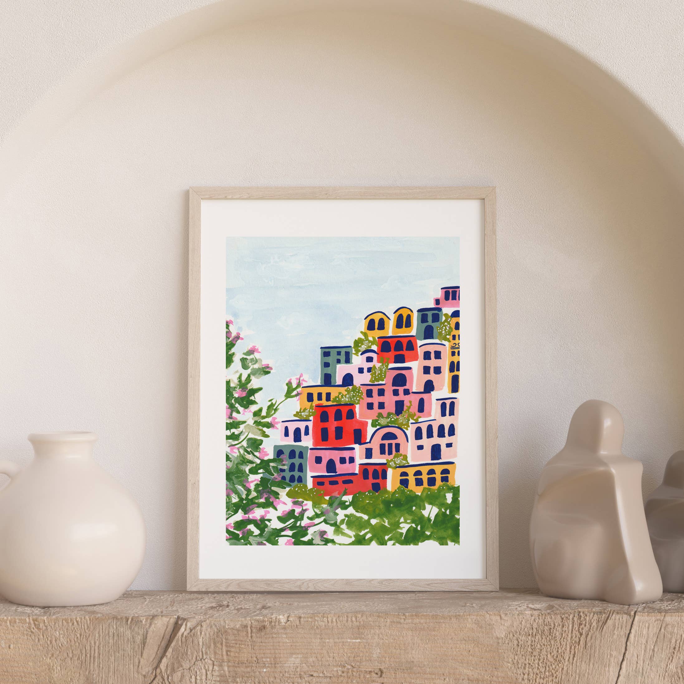 Emerald and Ivy Studios LLC - Wholesale Art Print - Positano Italy Colorful Art Print2