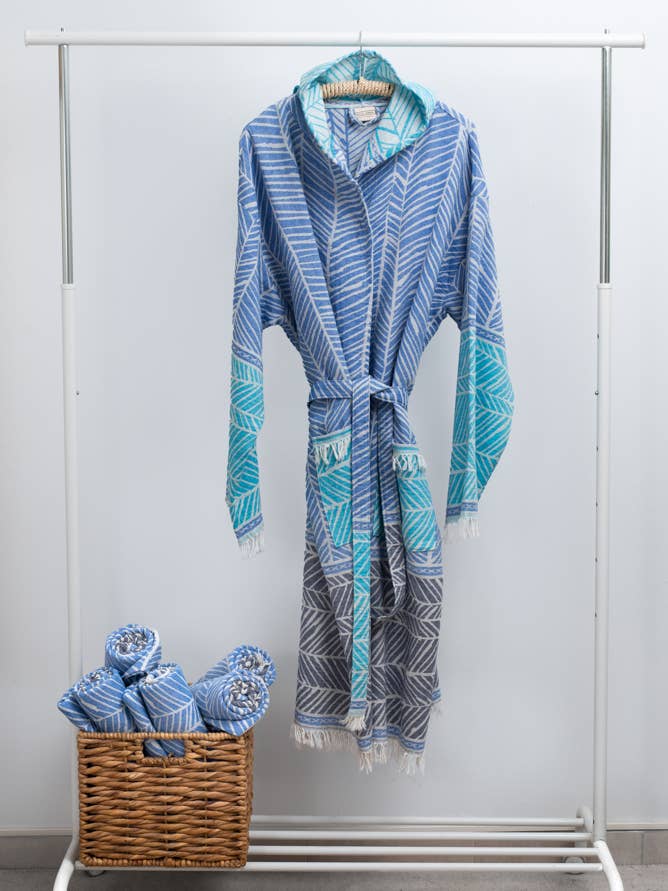 AELIA ANNA - Wholesale Robe - Women's - BATHROBE FTELIA P.BLUE & TURQ.& NAVY BLUE