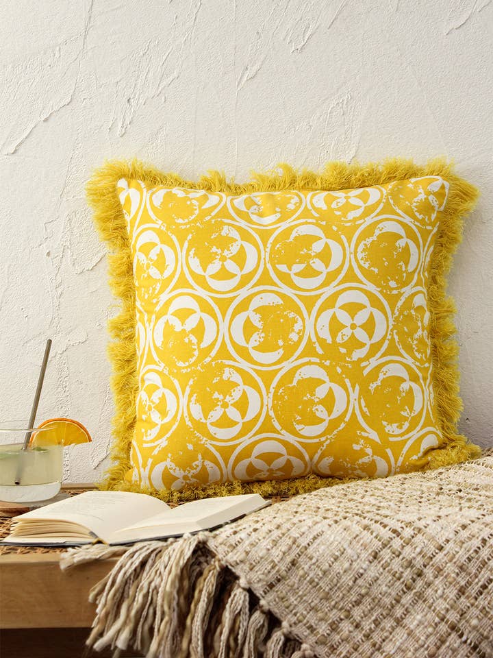 Fodera per cuscino Jahadoni - Yellow per la vendita all'ingrosso da parte di House This