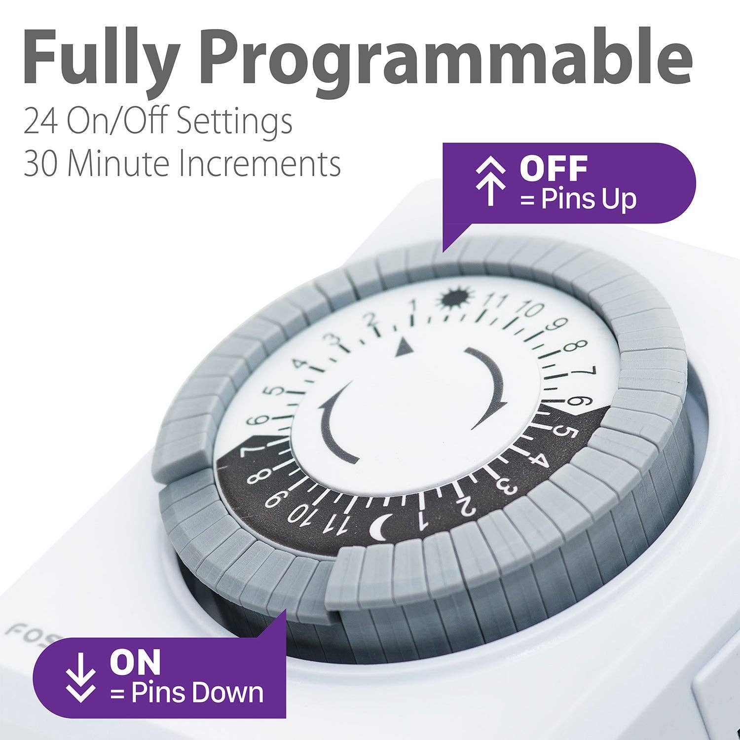 Fosmon - Wholesale Timer - 24-hour Dual Outlet 15 Amp AC Mechanical Outlet Timer1