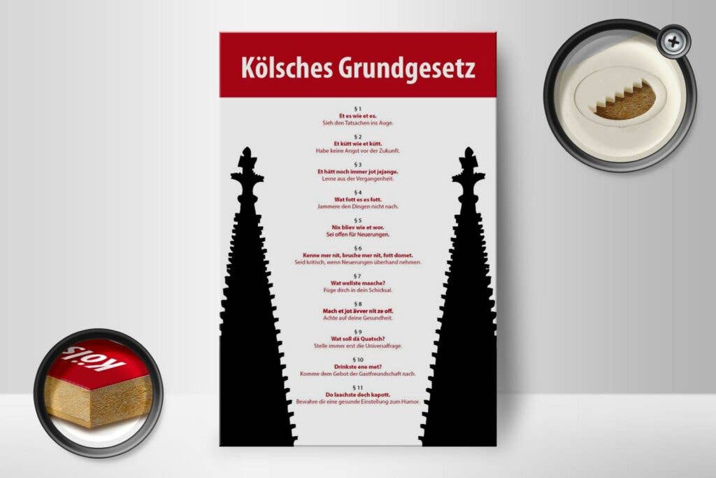 Femer - Wholesale Sign - Wooden sign saying 12x18cm Kölsches Grundgesetz wooden decorative sign1