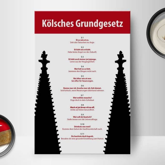 Femer - Wholesale Sign - Wooden sign saying 12x18cm Kölsches Grundgesetz wooden decorative sign1