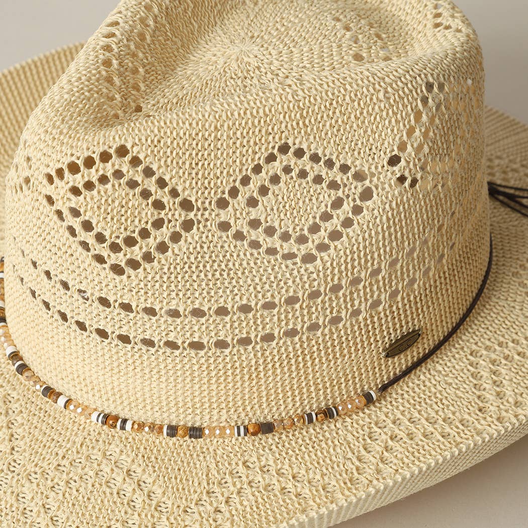 Fashion City - Wholesale Straw Hat - Women's - Eco-Friendly Woven Cowboy Panama Adjustable Sun Hat3