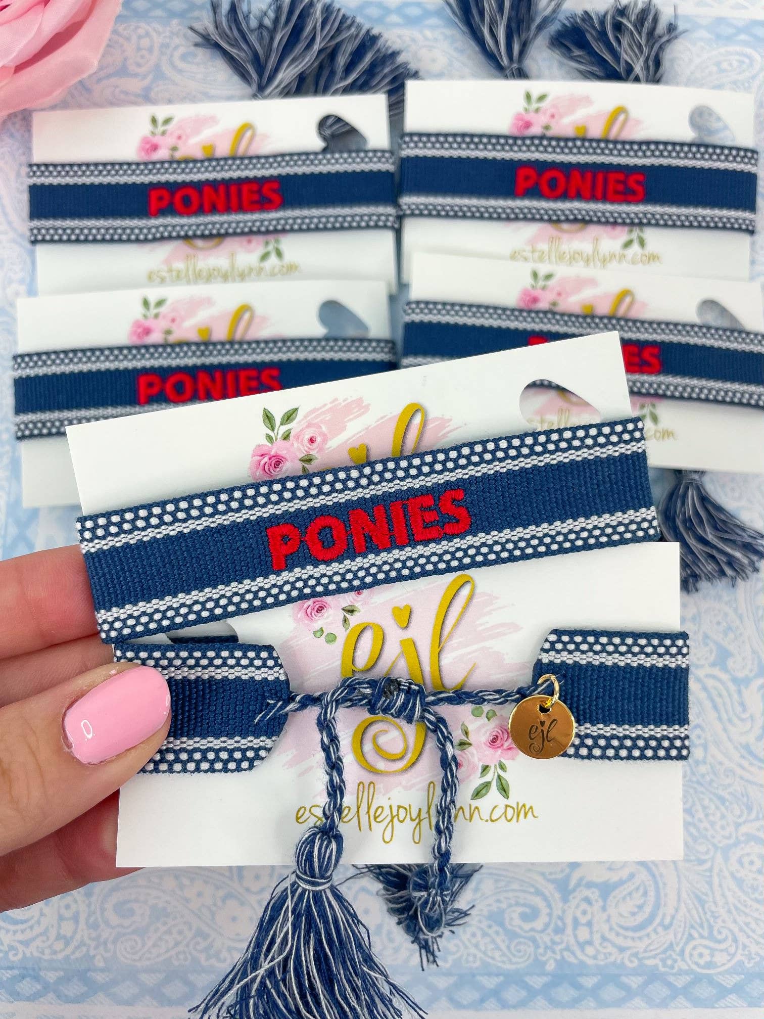 EstelleJoyLynn, LLC - Wholesale Woven/Braided Bracelet - Camp Bracelets / Camper Embroidered Custom Tassel Bracelets3