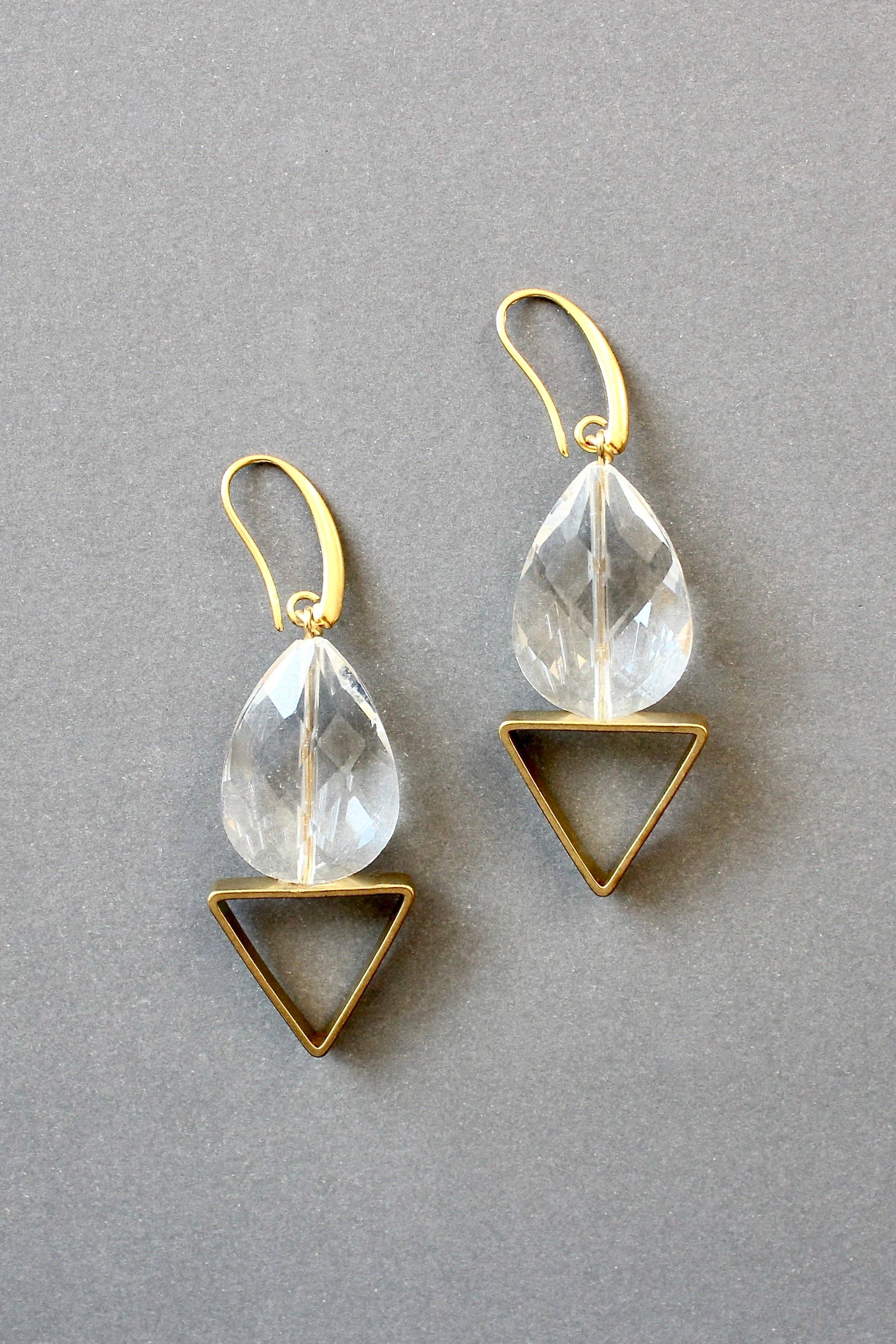 David Aubrey Jewelry - Wholesale Dangle Earrings - ISLE24 Crystal and brass earrings2