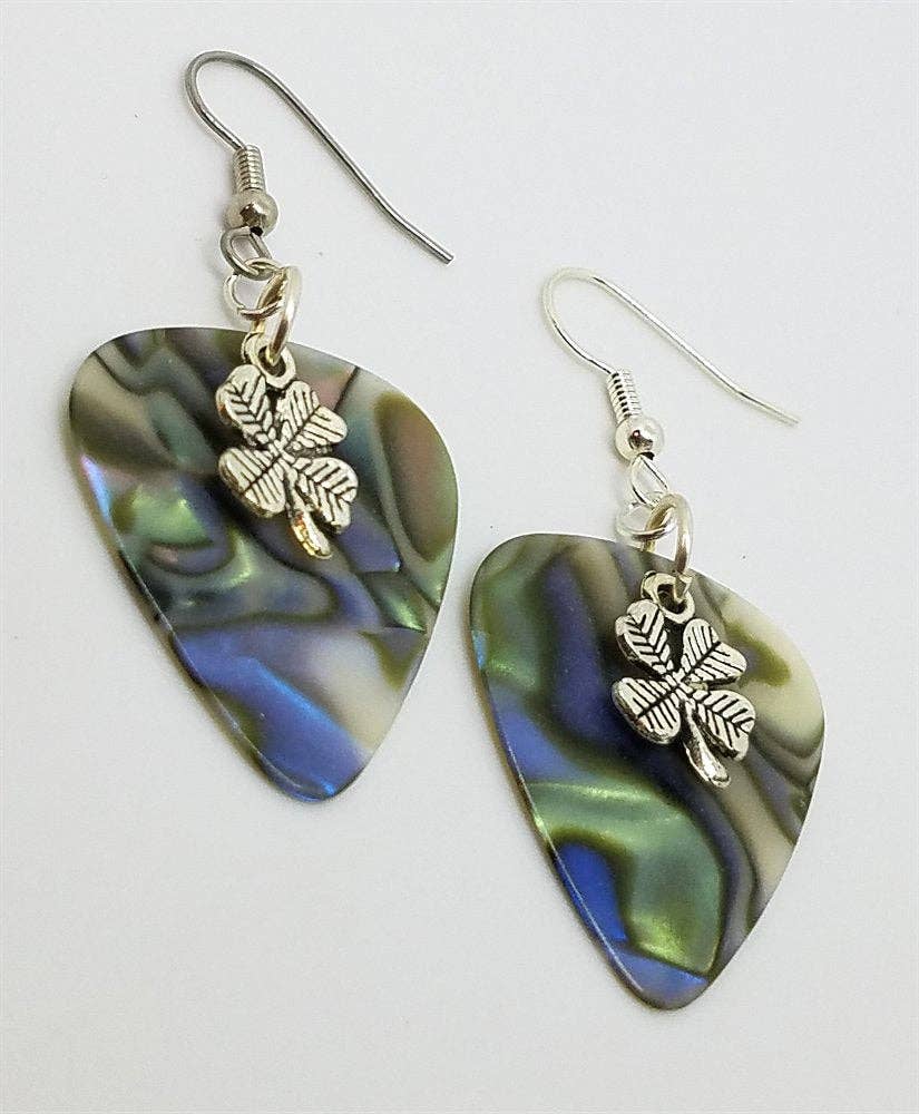 Simply Raevyn - Wholesale Dangle Earrings - Small Shamrock Charm Guitar Pick Earrings4