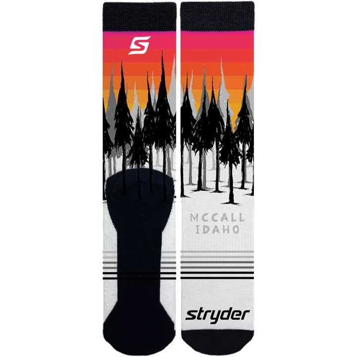 McCall Idaho Tree Sonnenuntergangs-Socken für den Großhandel von Stryder Gear
