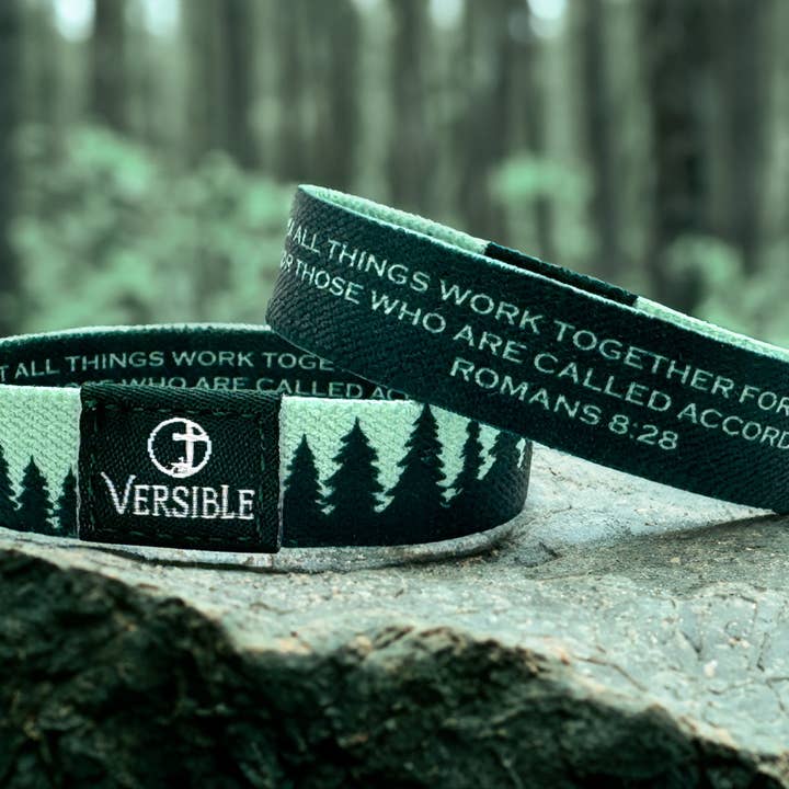 Versible - Wholesale Wristband - Versible® Wristbands - Forest Edge / Romans 8:28