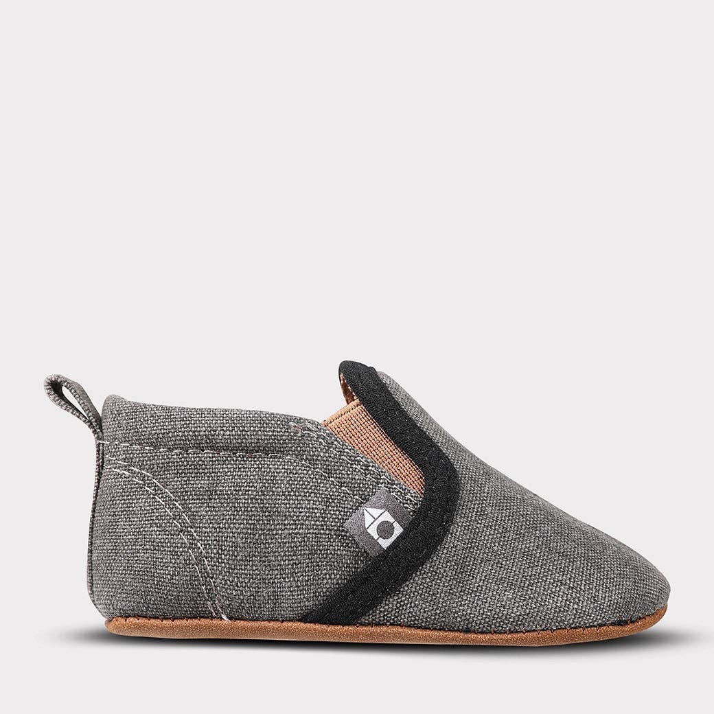 Charcoal Brown Rascal Soft Sole Boys Slip-On Crib Shoe for wholesale on Faire0
