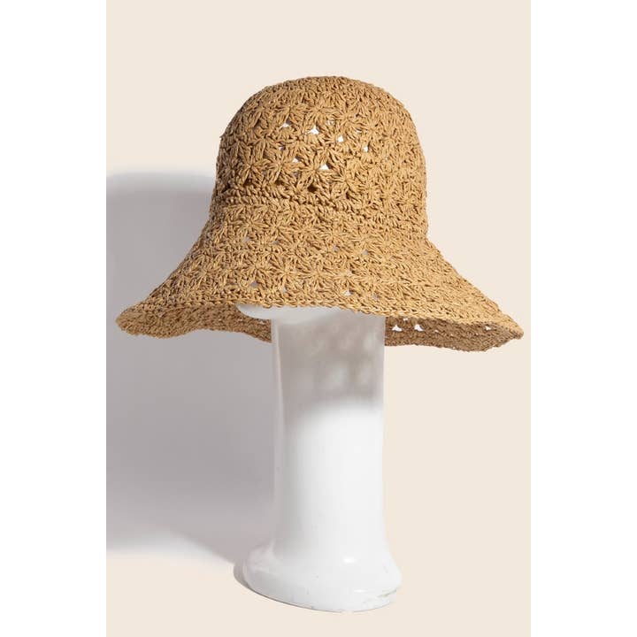 Anarchy Street - Wholesale Bucket Hat - Women's - Intricate Straw Braided Bucket Hat