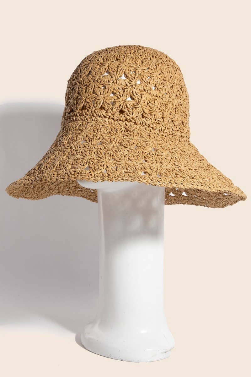 Anarchy Street - Wholesale Bucket Hat - Women's - Intricate Straw Braided Bucket Hat