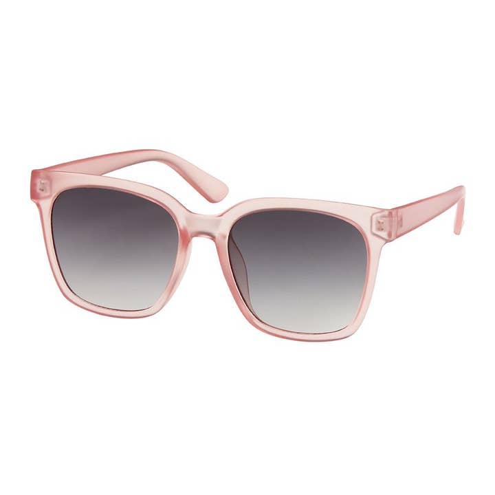 Blue Gem Sunglasses Inc - Wholesale Sunglasses - Women's - 1278-1 Rose - Plastic Square Pop Color Pink Sunglasses