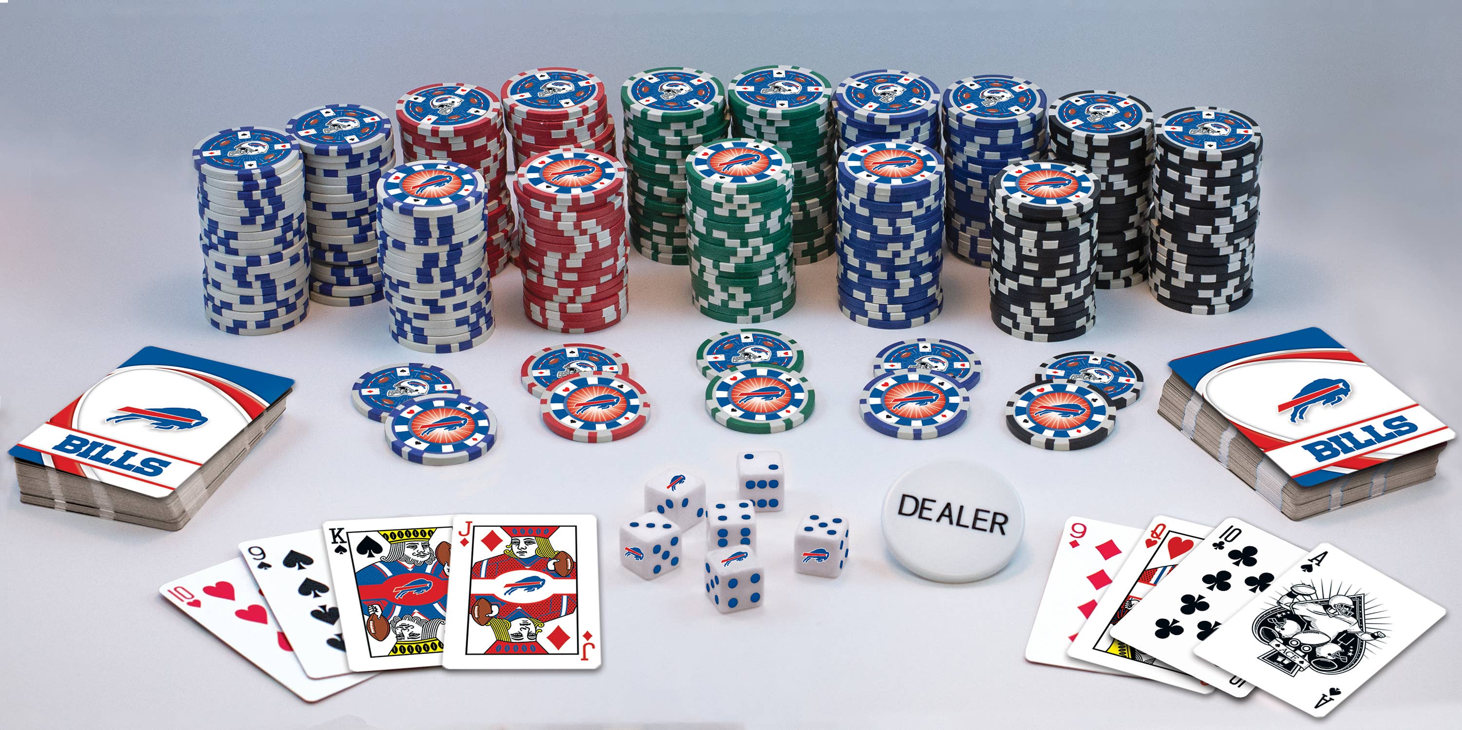 Masterpieces Puzzles - Wholesale Card Game - Buffalo Bills 300 Piece Poker Set2