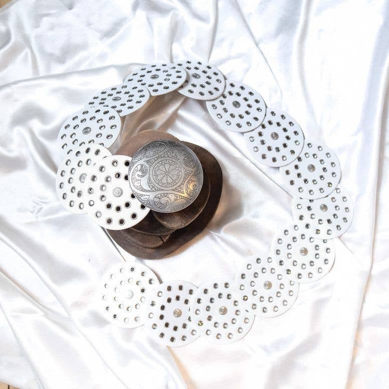 Karma Nepal Crafts - Venta al por mayor Cinturón - Mujer - Cinturones Boho de Disco Grande8