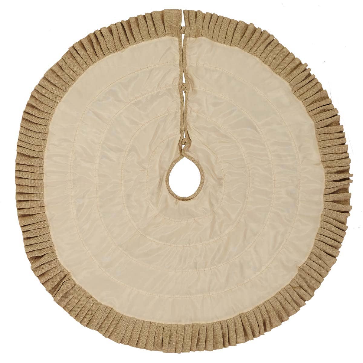 VHC Brands - Wholesale Tree Skirt - Festive Natural Burlap Ruffled Tree Skirt 482
