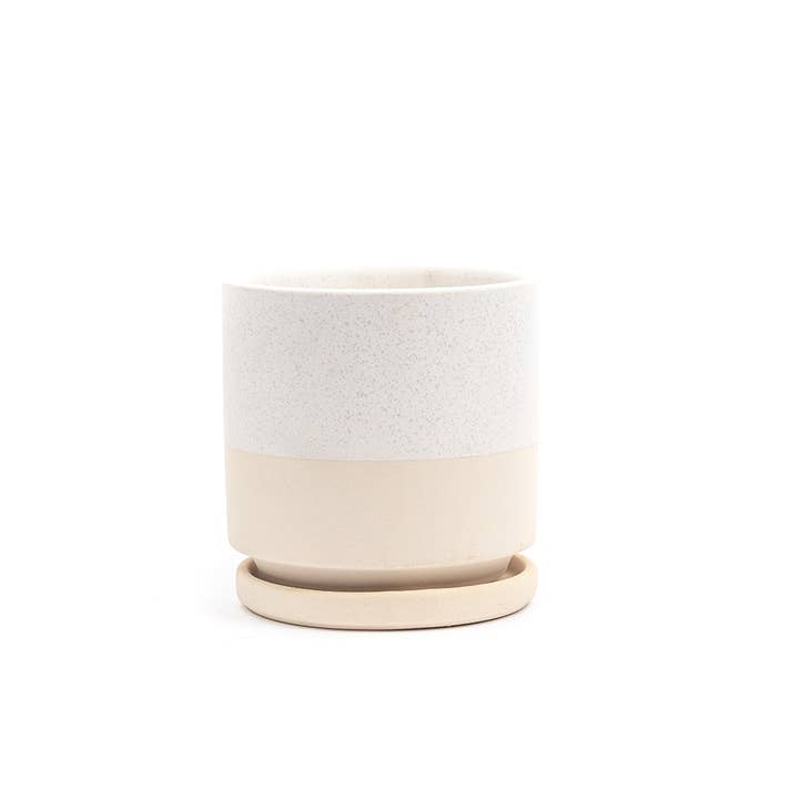 Momma Pots - Wholesale Plant Pot - 4.5" Gemstone Cylinder Pots with Water Saucers
