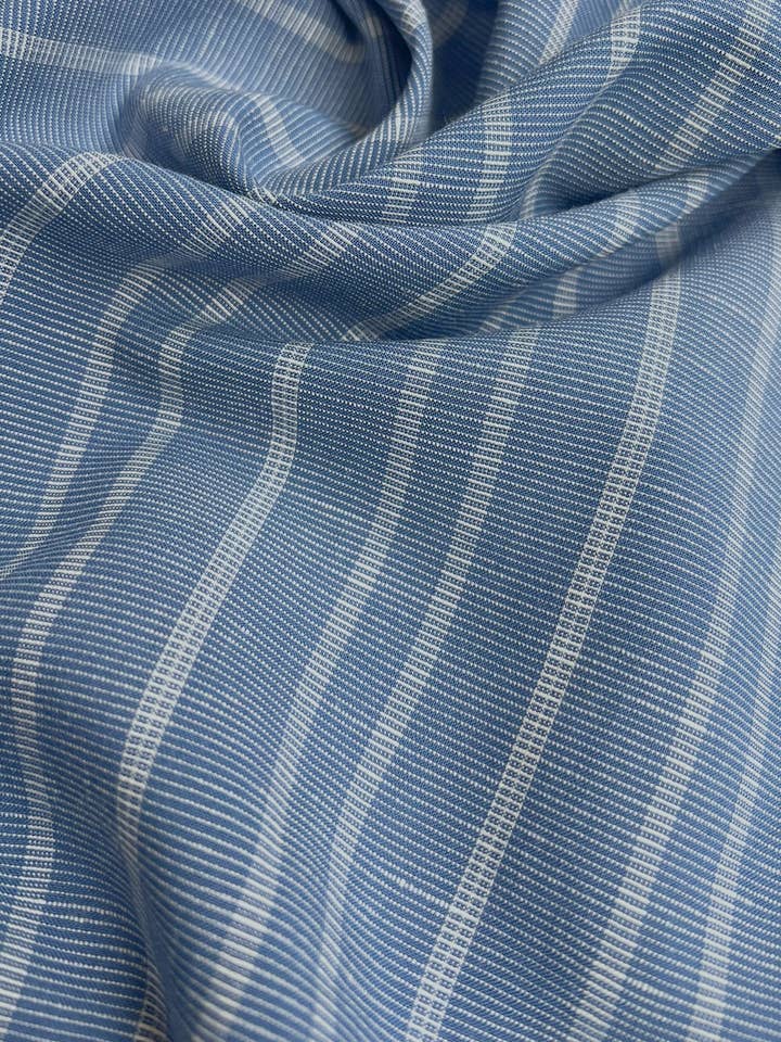 Tchoko Striped Fabric - Blue for wholesale by COUSETTE
