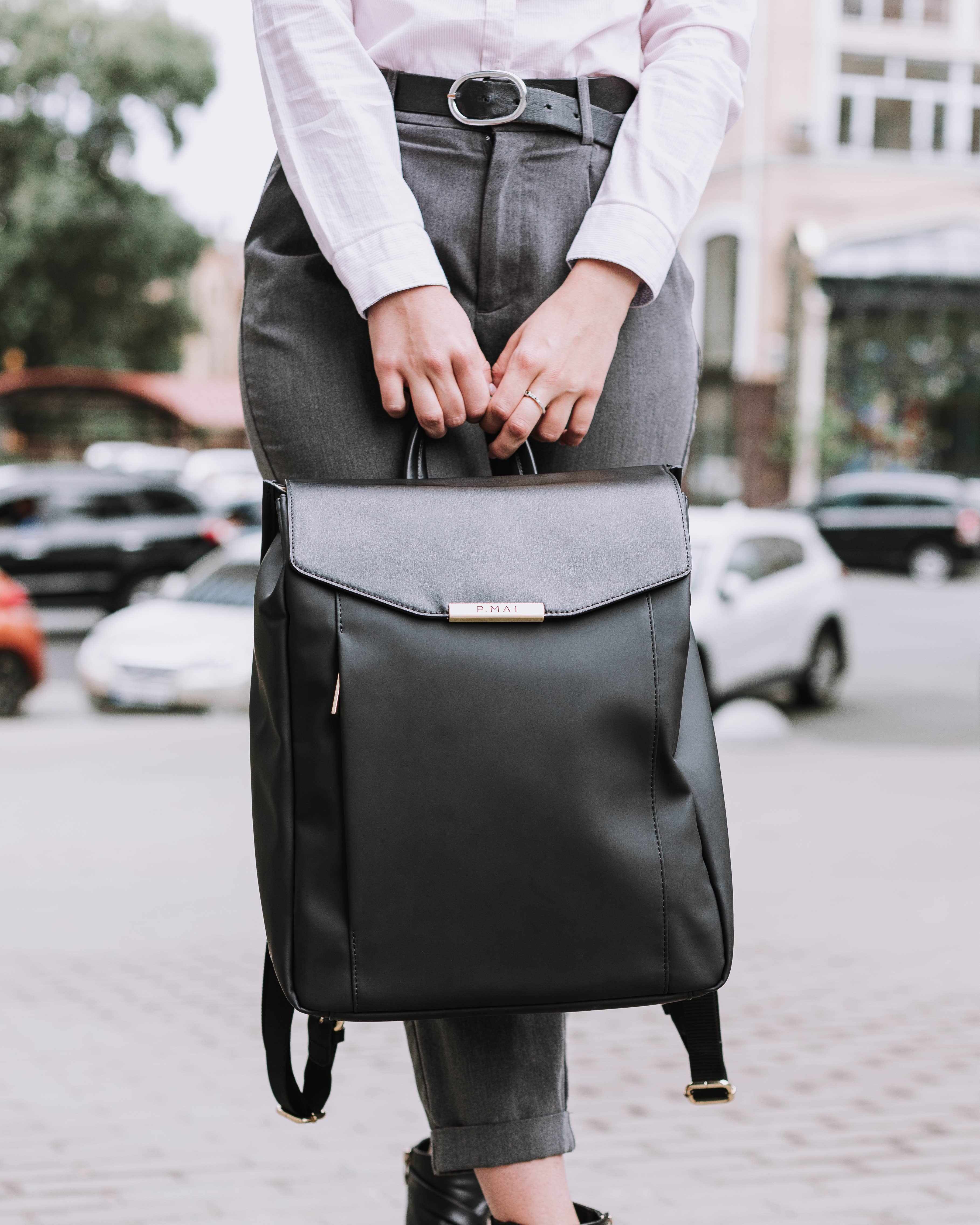 P.MAI - Wholesale Backpack - Women's - Astrid Vegan Backpack - Charcoal10