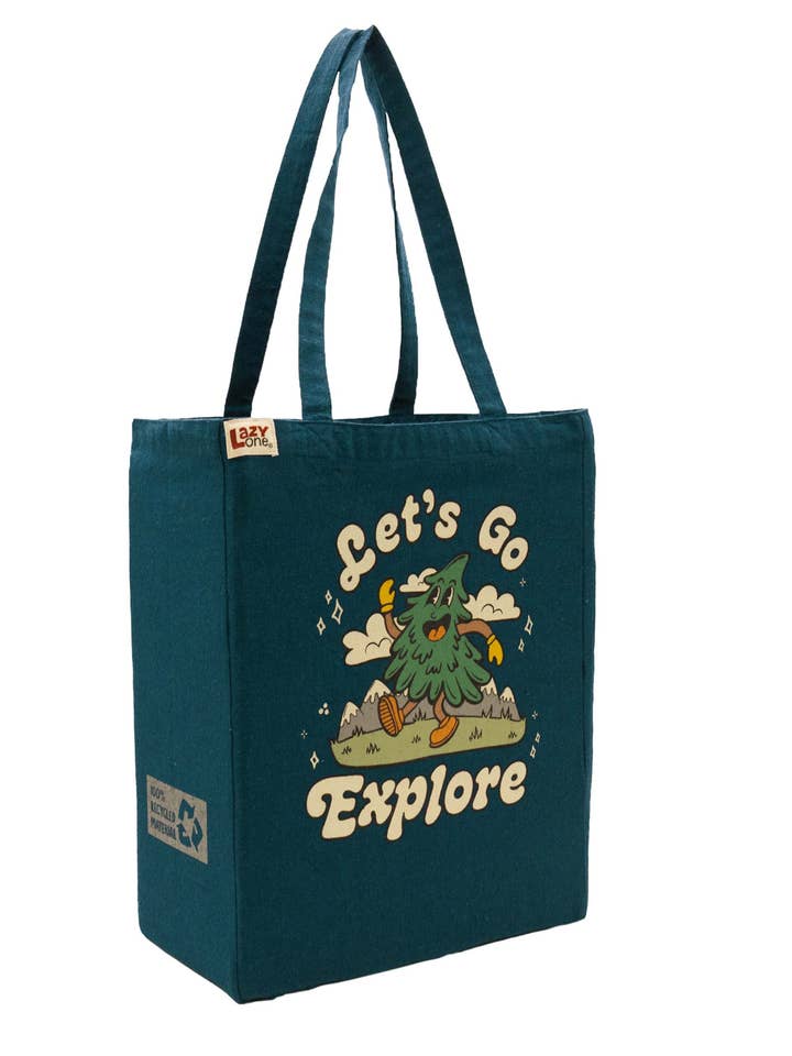 Let's Go Explore Tote Bag for wholesale by Lazy One
