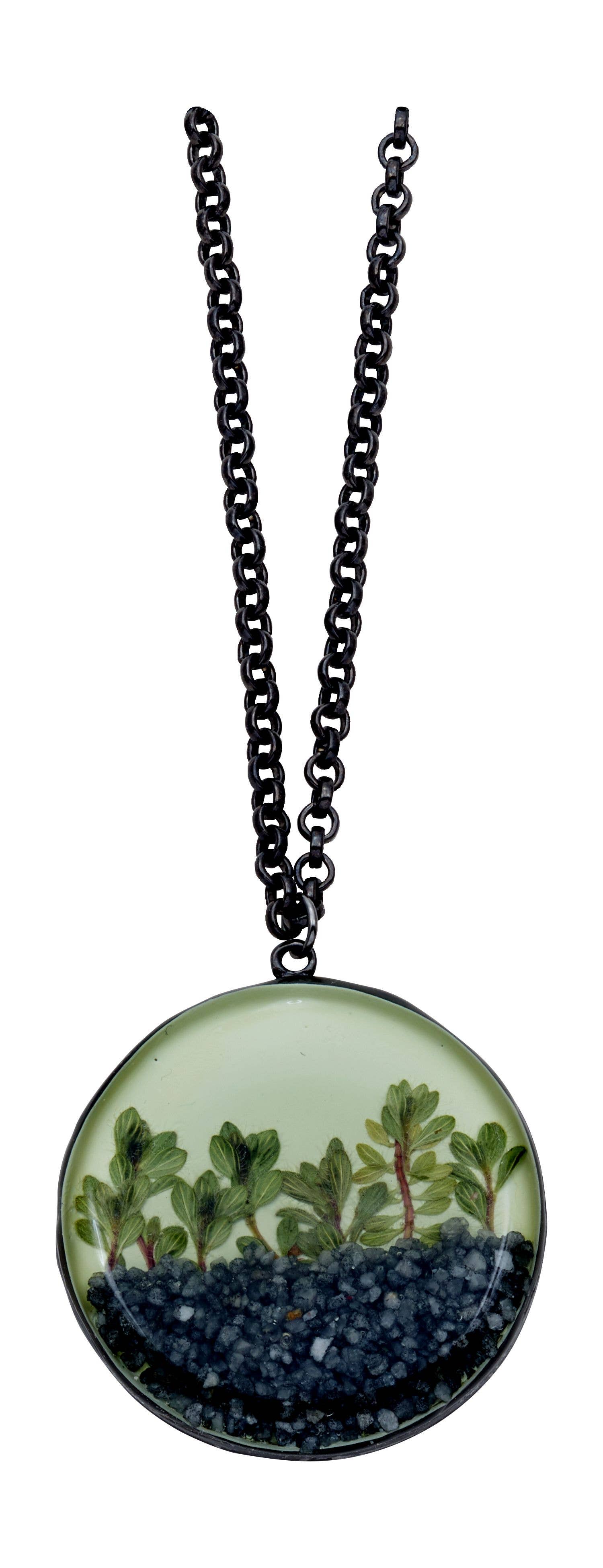 Shari Dixon - Wholesale Pendant/Charm Necklace - "Succulents" Thyme Large Round Necklace1