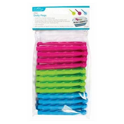 Rinkit Ltd - Wholesale Clothes Clips - Multi Plastic Dolly Clothes Pegs - Pack of 24 - By Ashley