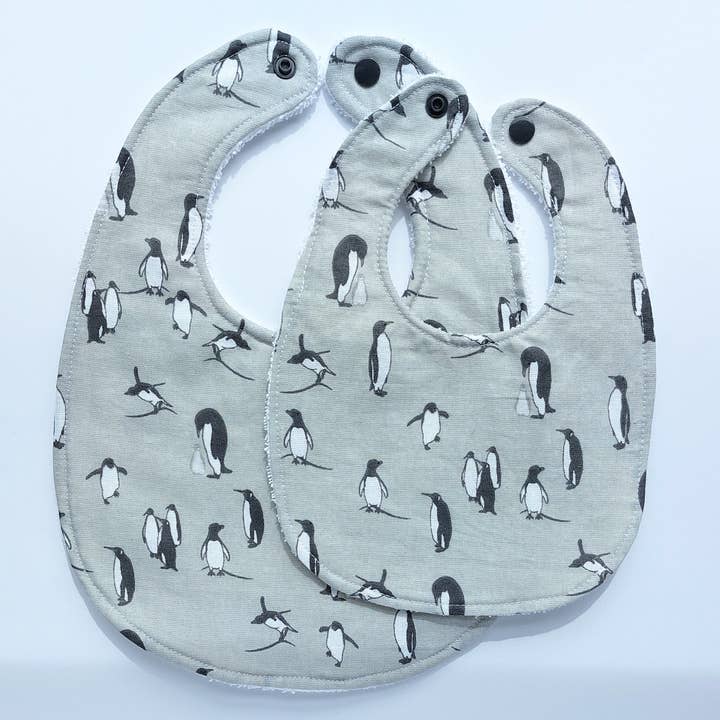 Bavoir pour bébé - Pingouins pour la vente par Cece Baby Co