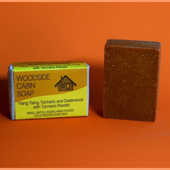 Ylang Yang, Turmeric and Cedarwood with Turmeric Powder for wholesale by Woodside Cabin Soap