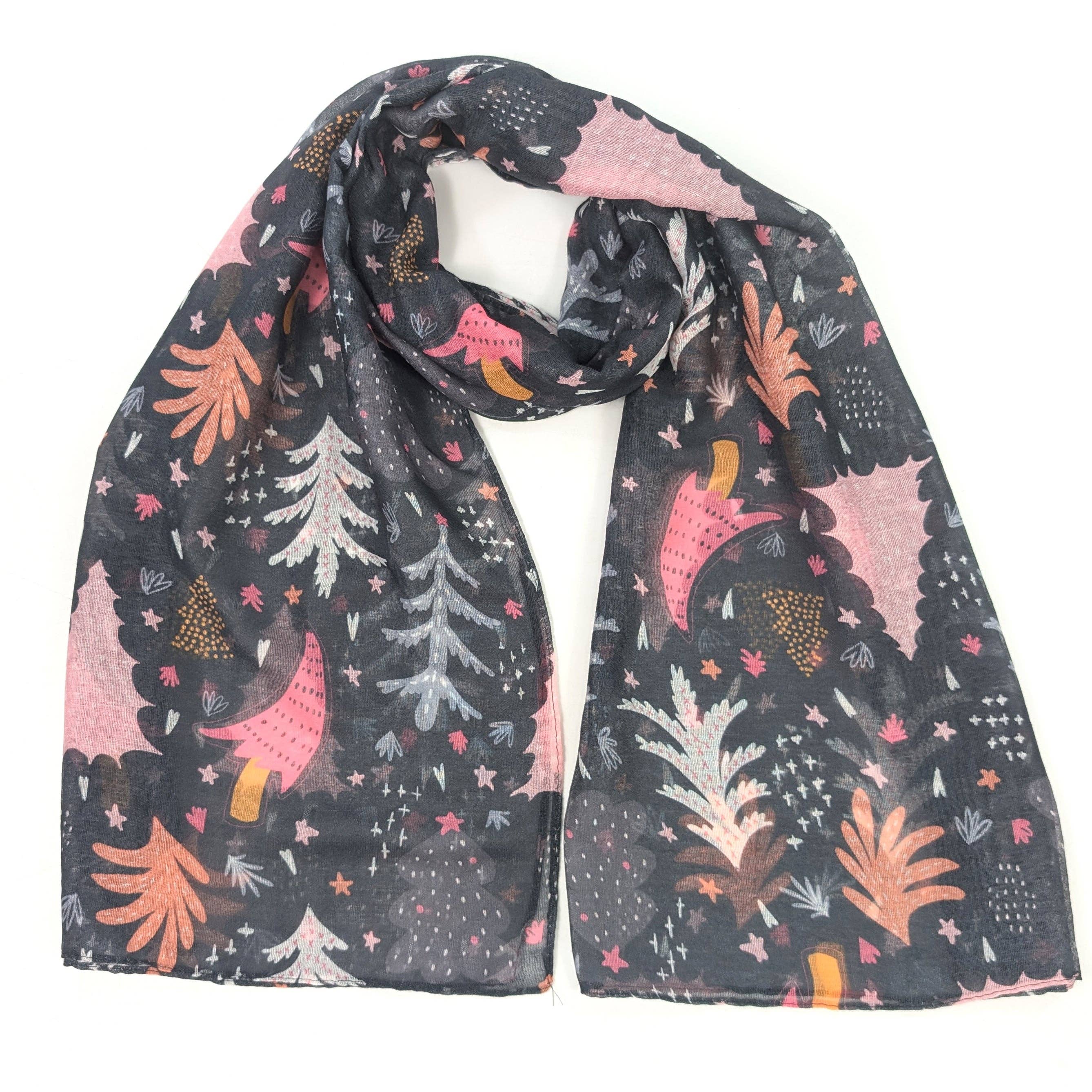 Black Ginger – wholesale Scarf – Women's – Scandi Trees Scarf (70x180cm) - Exclusive Design2
