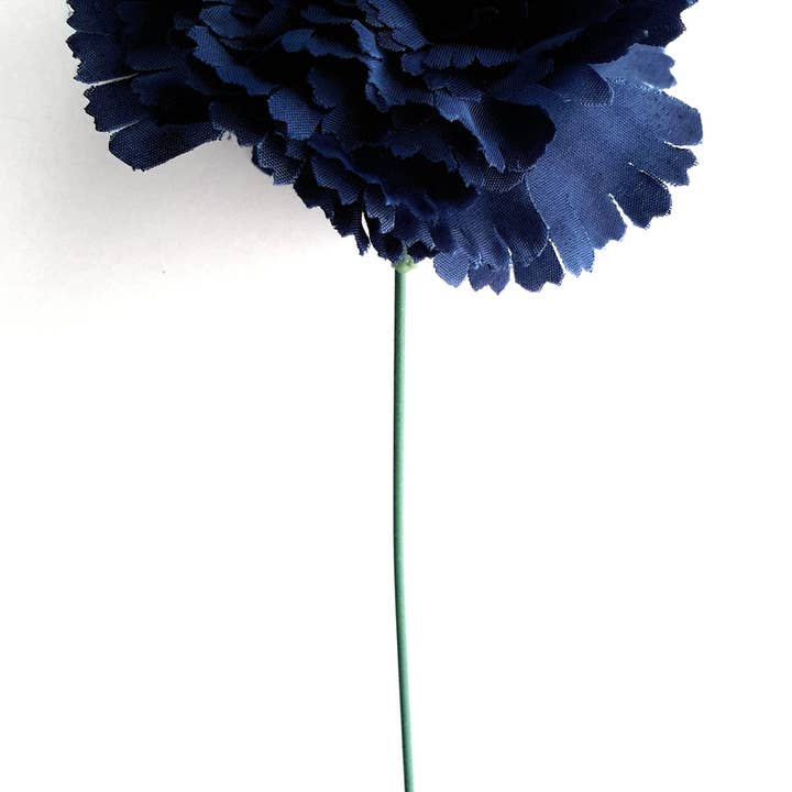 BRANDELIA - Venta al por mayor Flores artificiales - Clavel Flamenco Flor Pelo Ø9cm · Azul Marino