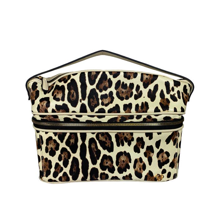 PurseN (new) - Wholesale Toiletry Bag - Women's - Stylist Travel Bag - Cream Leopard