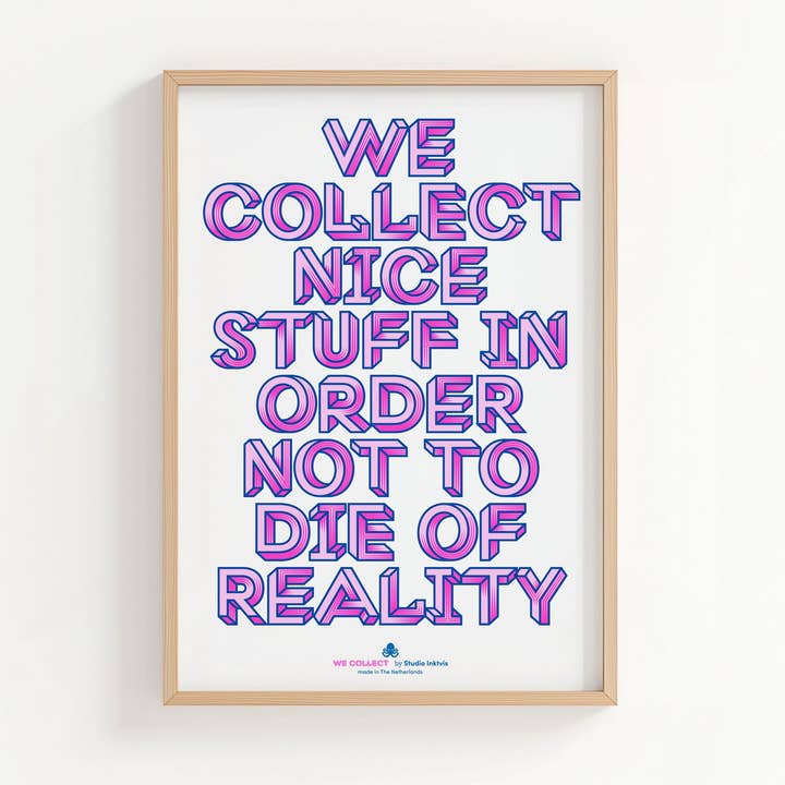 Riso poster A3 We Collect Nice Stuff for wholesale by Studio Inktvis