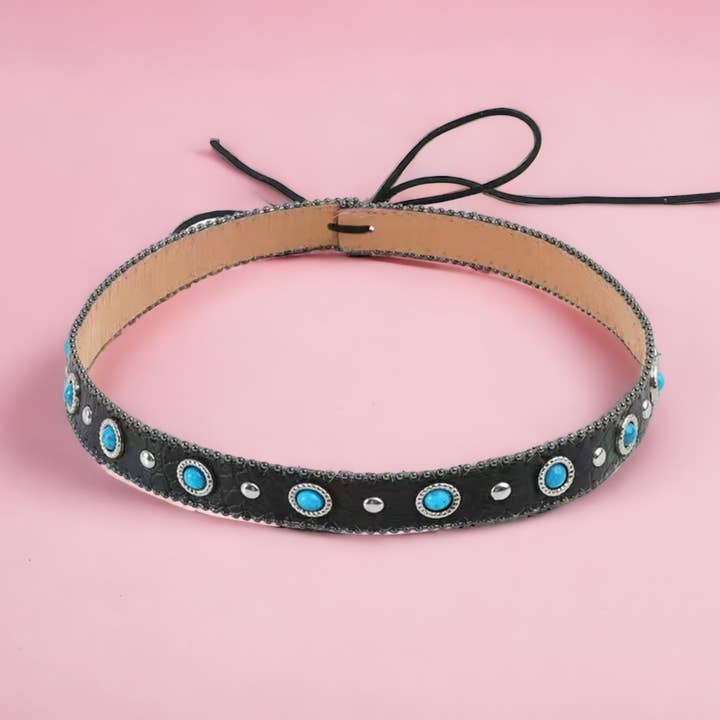 Turquoise Hat Band | Silver Beaded Hat accessory for wholesale by Wild Indigo