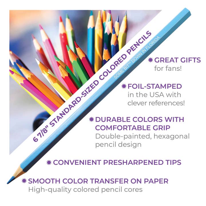 Pop Colors - Wholesale Gag Gift/Novelty Gift - Exotic Colors Colored Pencils & Coloring Pages Bundle