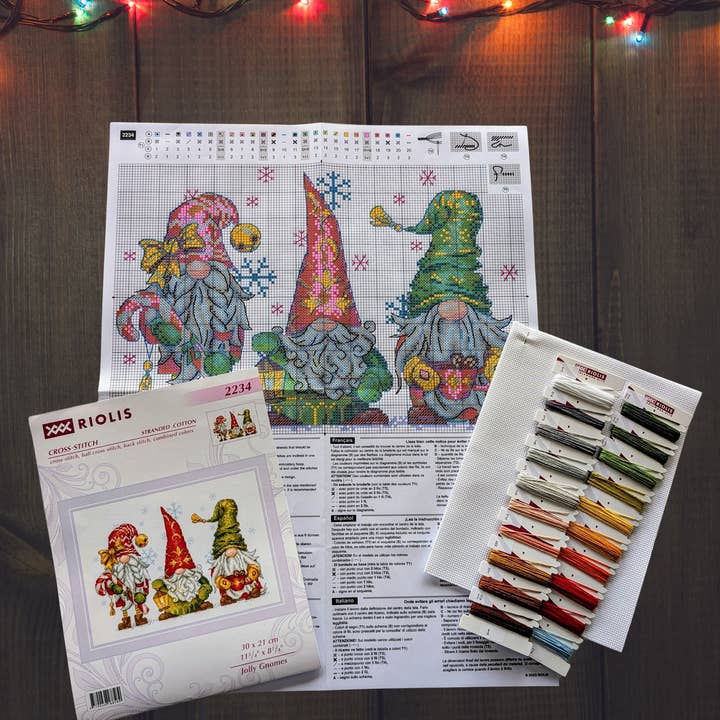 RIOLIS - Wholesale Embroidery/Cross Stitch Supplies - Cross Stitch Kit From Riolis 2234 Jolly Gnomes2