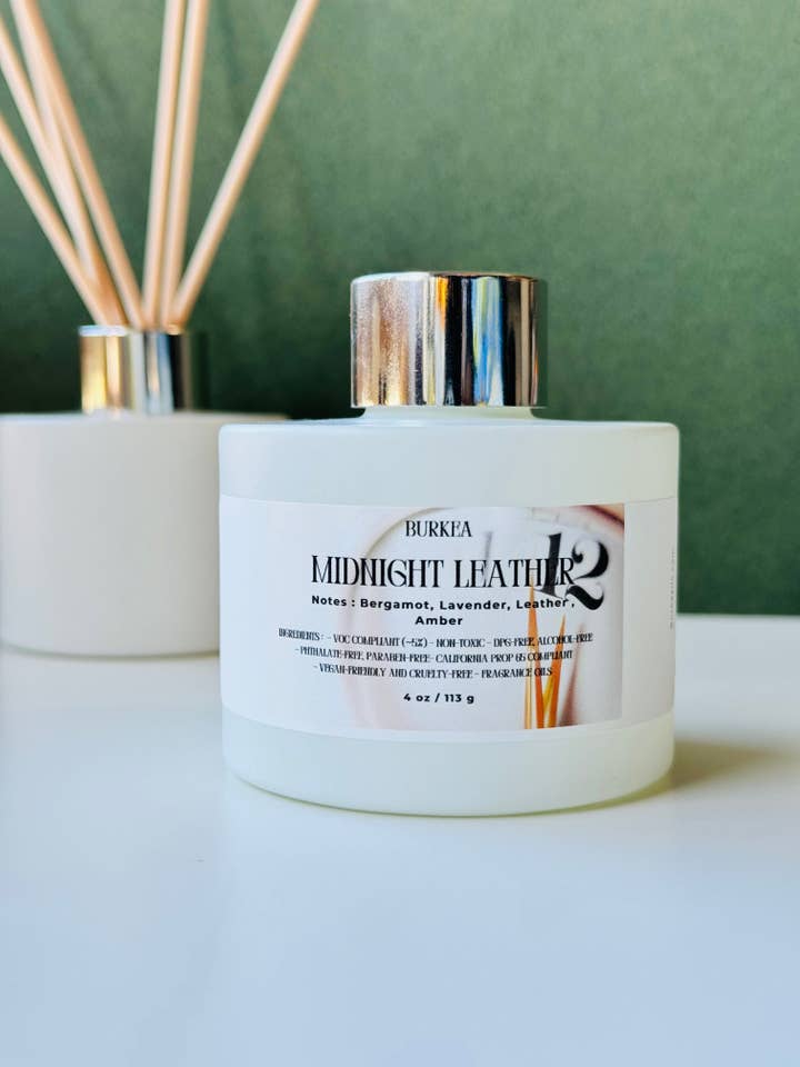 Midnight Leather Reed Diffuser 4oz | 113g for wholesale by Burkea llc