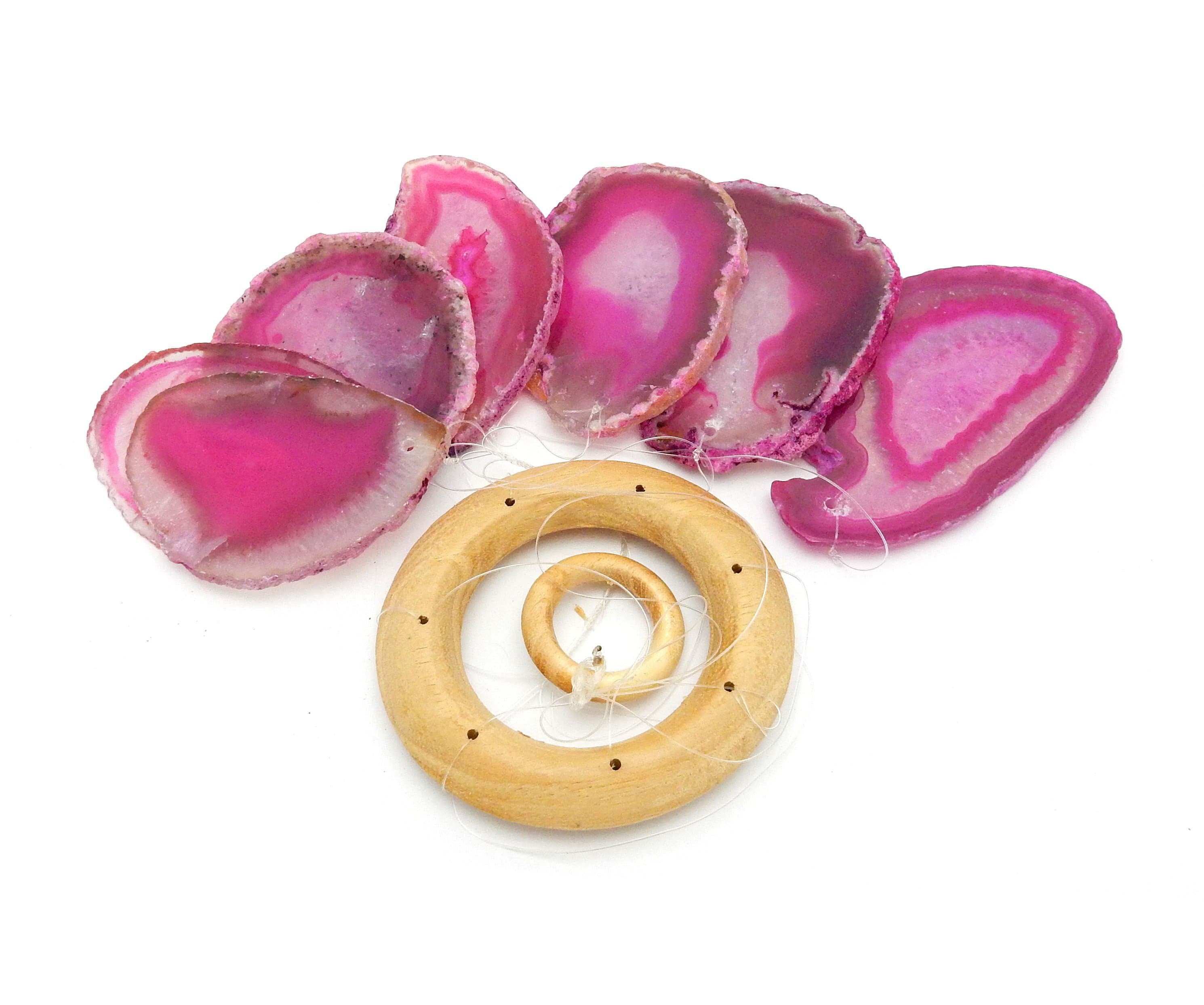 Rock Paradise - Venta al por mayor Campanas de viento - Móvil de Viento con Rodajas de Ágata para Decoración Espiritual del Hogar25