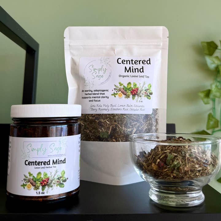 Centered Mind Organic Loose Leaf Tea Blend for wholesale by Simply Sage