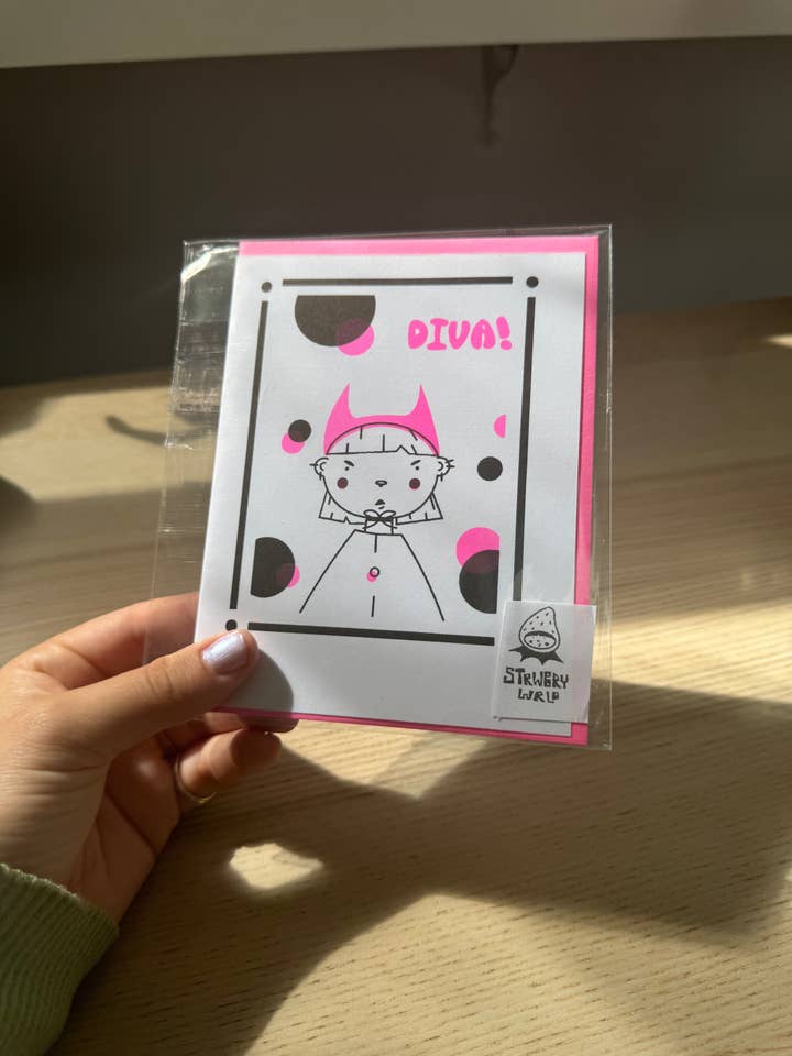 Diva Greeting Card for wholesale by Strwbry Wrld