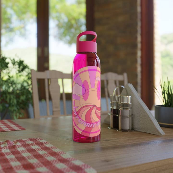 Happy Life Stuff - Wholesale Water Bottle - Aesthetic Happy Spirit Happy Life Water Bottle, Aesthetic Pink Bottle, Smile Face, Trendy Tumblr Bottle, Happy Mind Tumbler, BPA Fre17