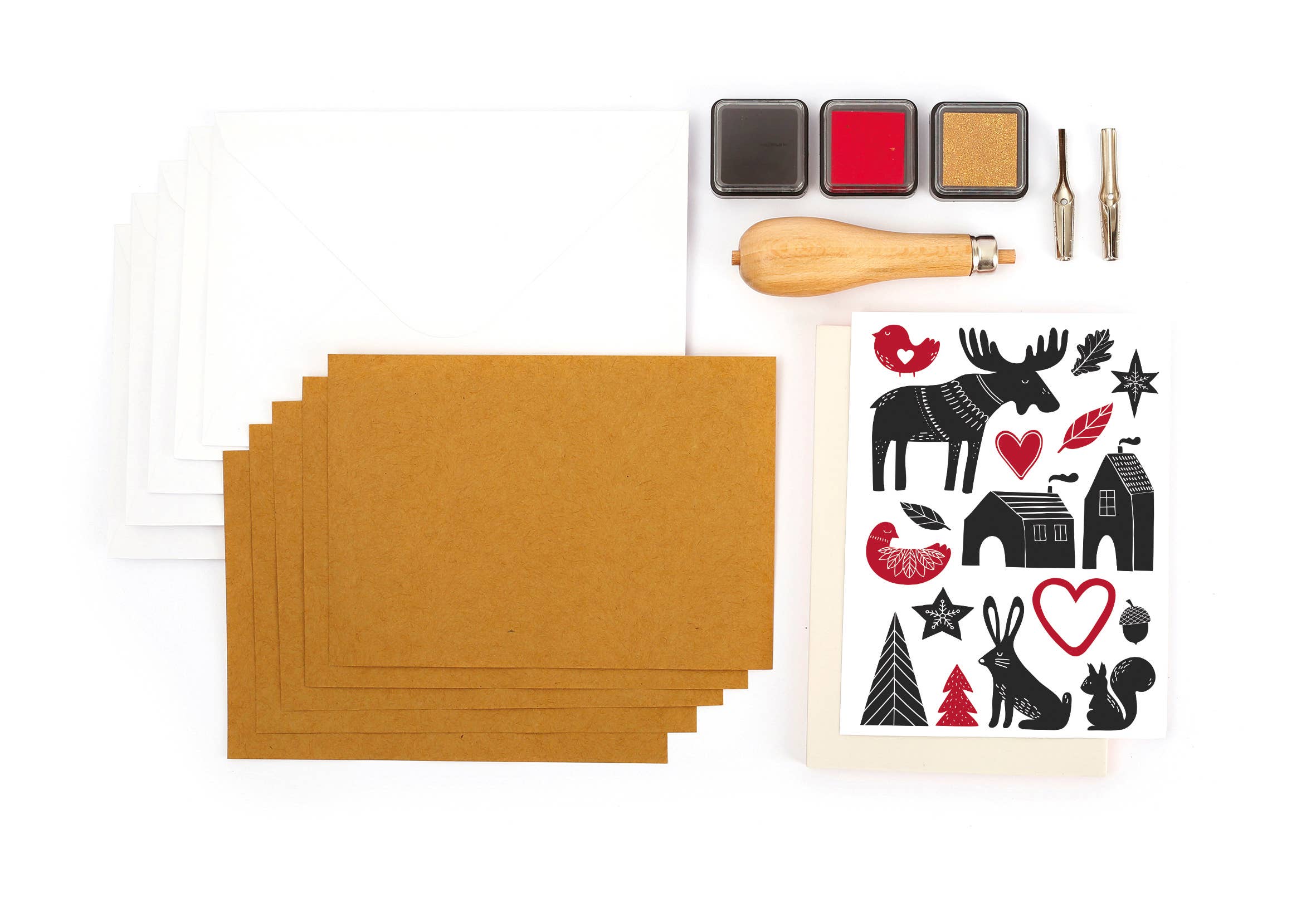 Graine Créative - Wholesale DIY Craft Kit - SCANDINAVIAN WINTER LINOCUT KIT1